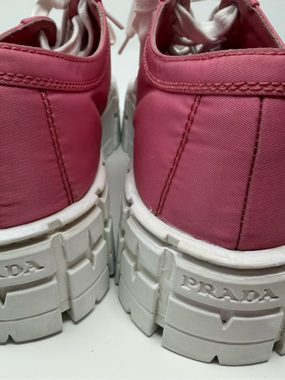 Prada Hot Pink Platform Lace-Up Sneakers - Picture 12 of 16